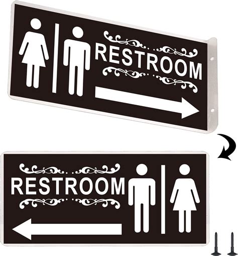 metal bracket restroom sign|Amazon.com: Metal Restroom Sign.